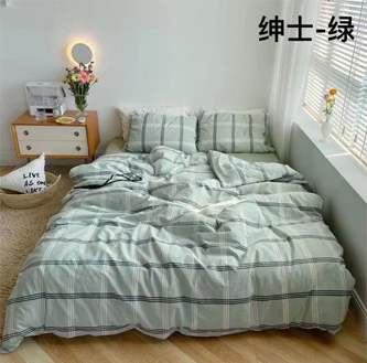 绅士绿色织全棉水洗棉高档床上用品四件套1.8米床
