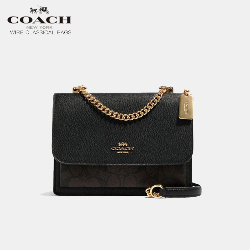 COACH/蔻驰 单肩时尚链条包风琴包女包 9101黑棕