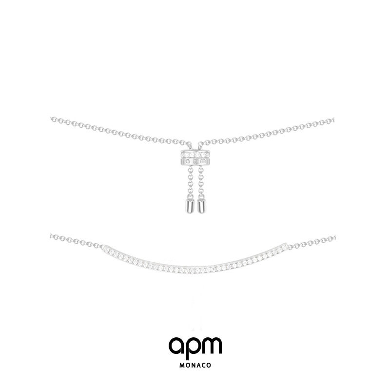 APM Monaco简约气质颈链银饰 AC2945OX