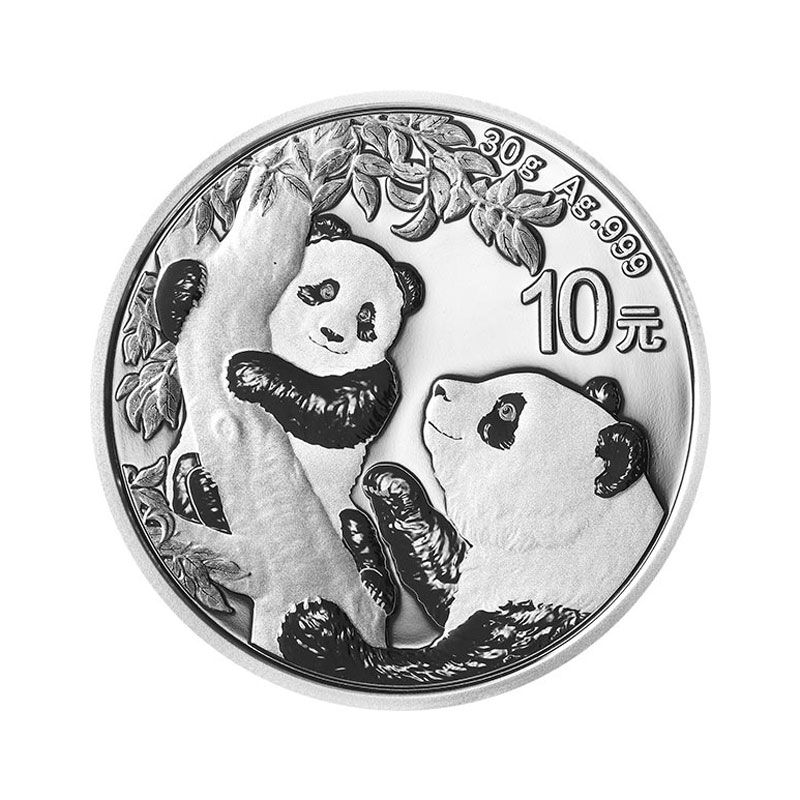 2021年熊猫银质纪念币（不带盒）30g